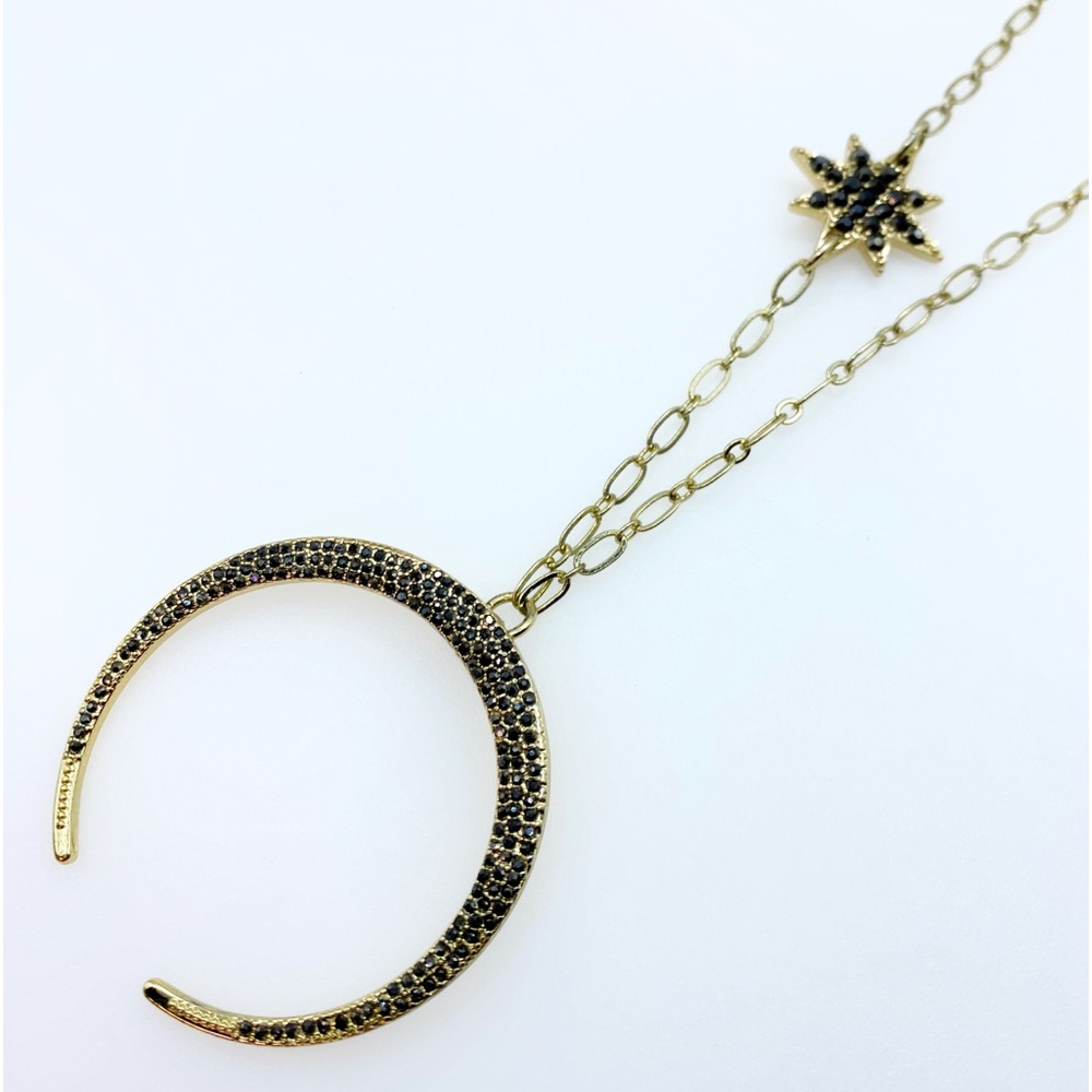INC. Concepts Necklace Star & Moon Pendant Necklace With Rhinestones Gold-Toned - Picture 4 of 4